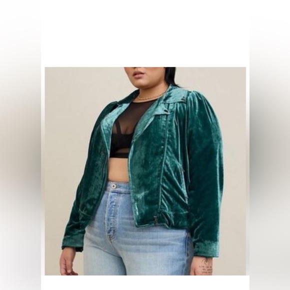 torrid Jackets & Blazers - Torrid Velvet Moto Jacket Womens Size 4X